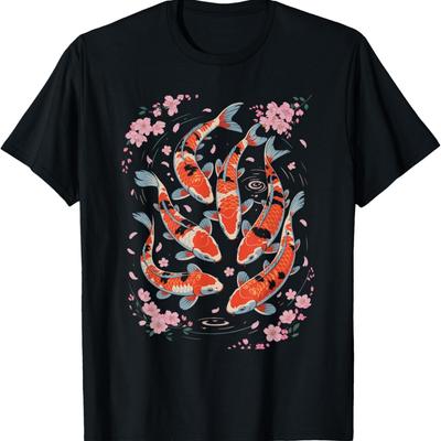 Kawaii Cherry Blossom Koi Fish  Sakura Carp T-Shirt