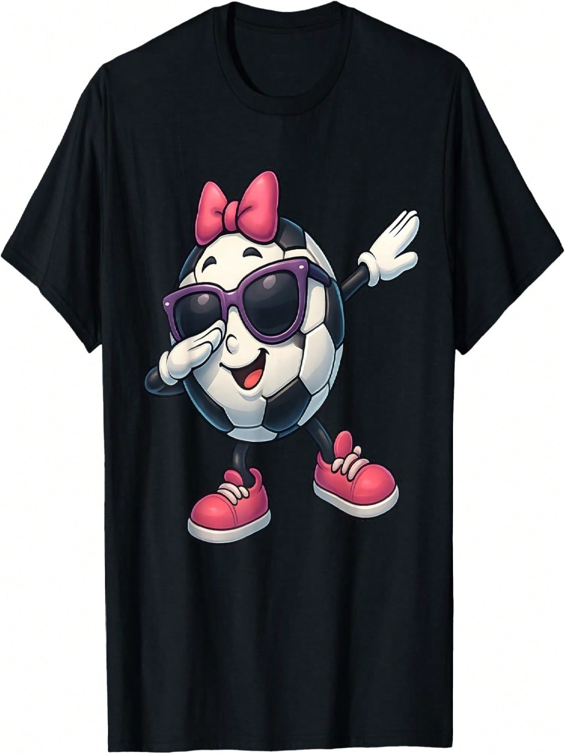 Funny Dabbing Soccer Ball Girl Tee For Kids Youth Fans T-Shirt S разноцветный