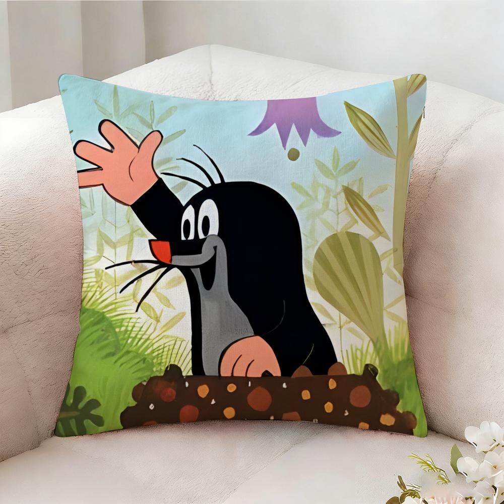 The LLittle Mole Anime Pillow Case Pillowcase Doublesided Printed Sofa Cushion Bedroom Headboard Pillow