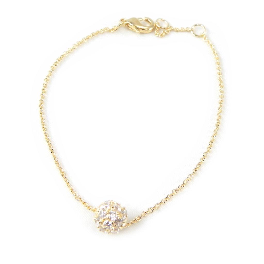 Les Trésors De Lily [H0511] - Gold Plated Bracelet 'Sissi' White