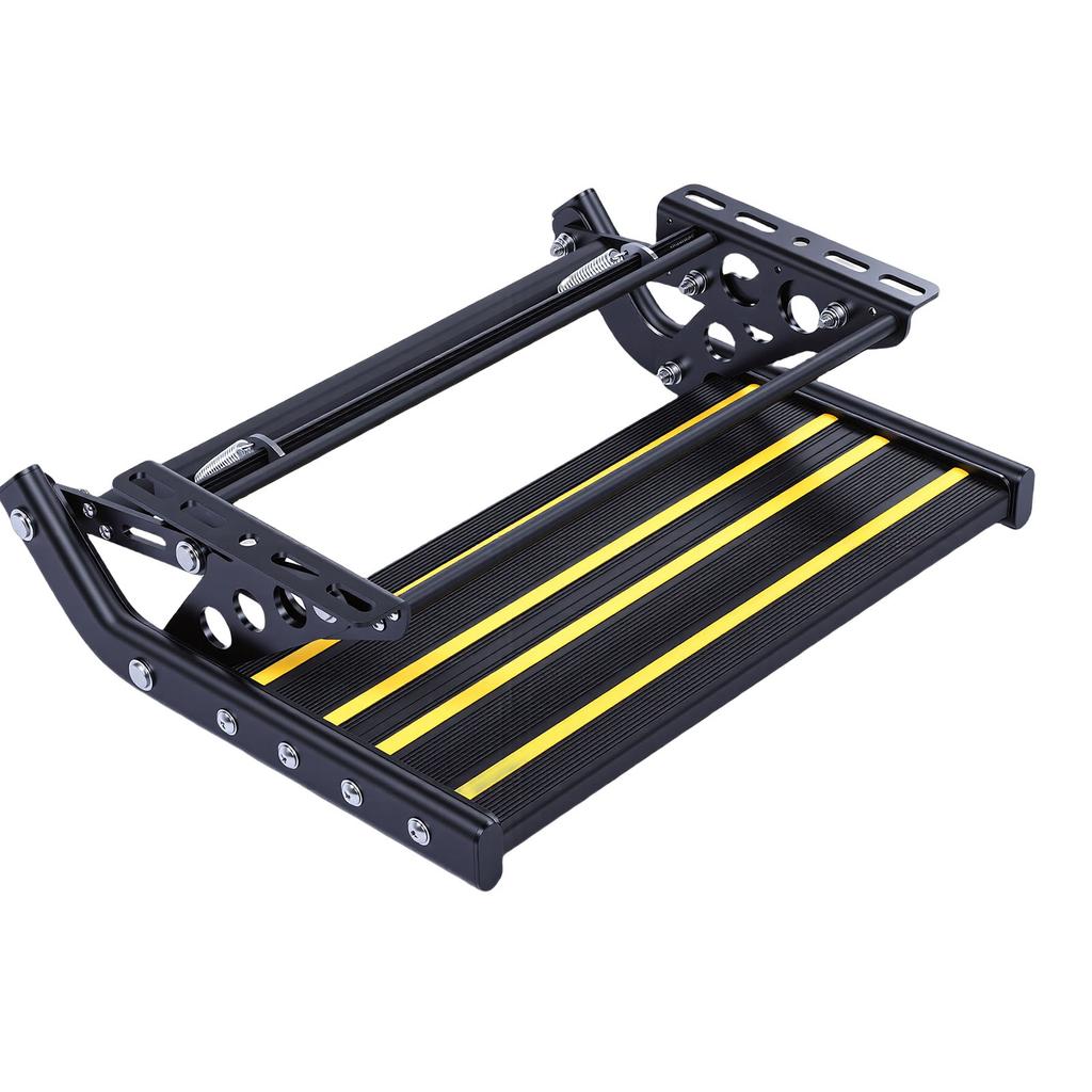 Manual Folding RV Step Single Ladder Anti Slip 440lbs Load Capacity Aluminum Alloy RV Entry Stair for Van Motorhome