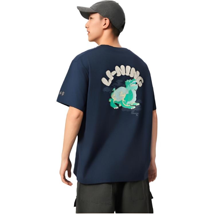 Li Ning x GUGONG,LIANMINGKUAN China Culture Collection T Shirt Men's Midnight Voyage Blue AHSV853-3