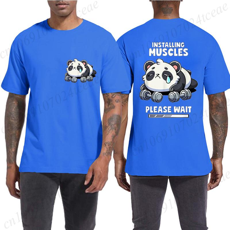 Funny Panda Weightlifting Squat Gym Quote Graphic Print T Shirts Men Women Kawaii Meme T-shirts Male Casual Tees Short Sleeve