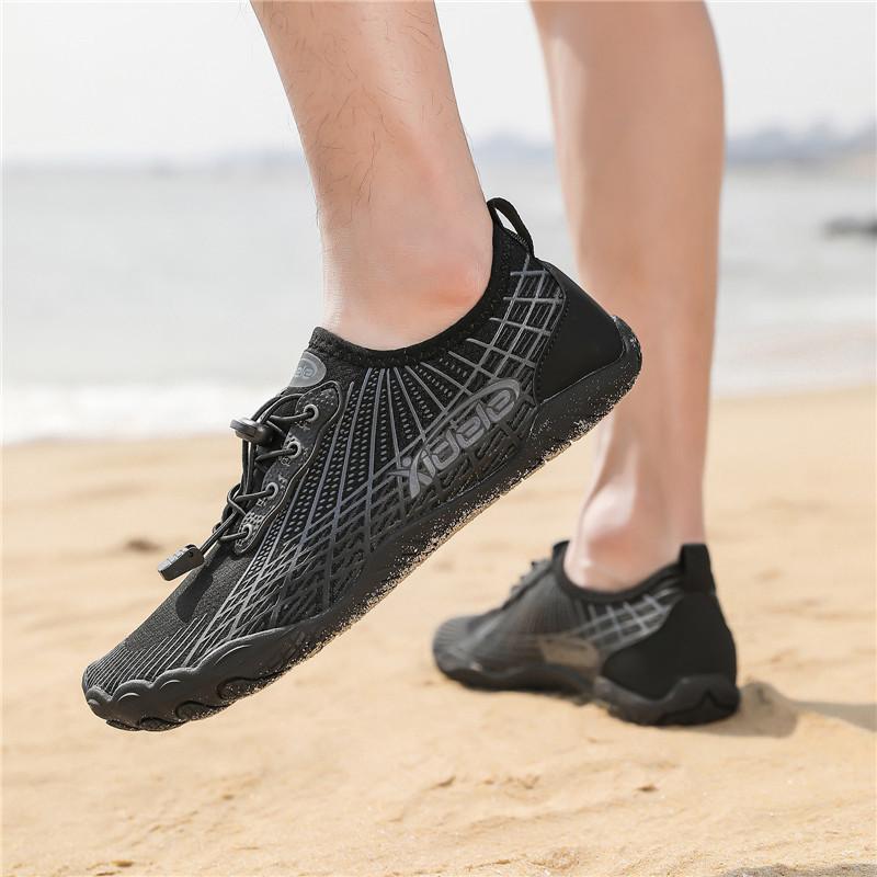 

2025 new outdoor anti-cut creek shoes men s and women s beach shoes quick-drying wading non-slip shoes swimming shoes women s fishing shoes 35 черный серый