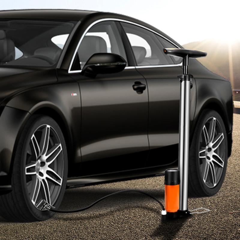 Bicycle Pump Portable, Ball Pump Inflator Bicycle Floor Pump With High Pressure Buffer The Easiest To Use Bicycle Pump Valve