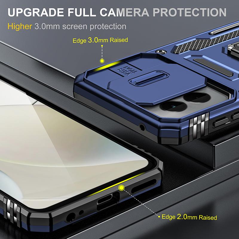 Armor Series For Motorola Moto G Stylus 5G (2024) Case PC+TPU Lens Protection Kickstand Phone Cover