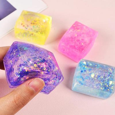 Maltose Cube Stress Squeeze Toy D Ecompression Small Ice Cubes Anti Stress Slow Rebound Polar Light Colorful Squeeze TPR Block