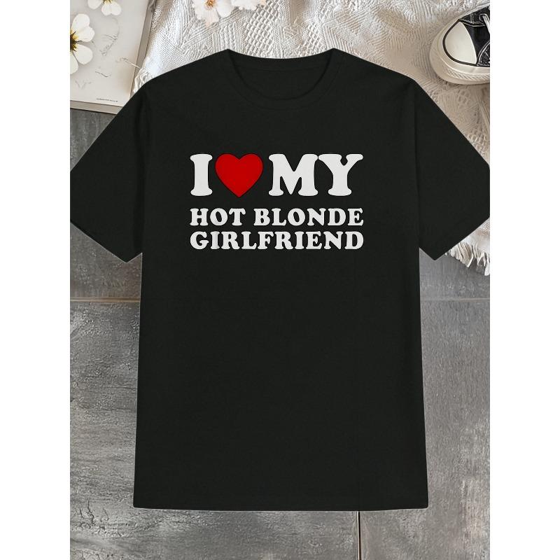 

European sizes Men s Casual Versatile Round Neck T-Shirt, Red Heart Print Men s Top, Gift for Men 4XL чорний