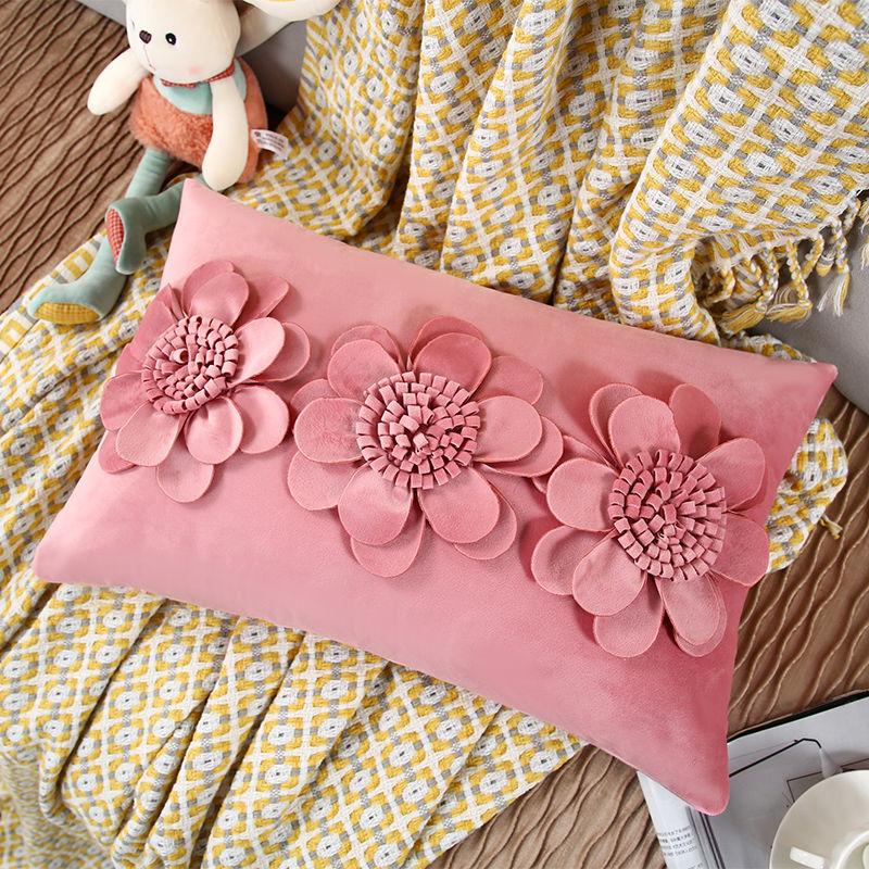 Pillowcase, Pillow, Pillow, Waist Pillow, Flower Living Room Sofa, Bedhead Cushion, Minimalist Bedhead, Backrest