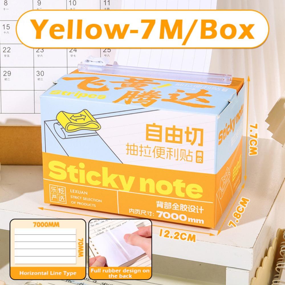 High Quality 7M Pull-out Sticky Notes Free-cut Grid/Horizontal/Blank Memo Pad Full Adhesive DIY Message Stickers Students