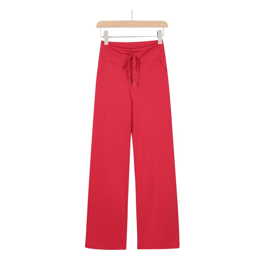Lulu-Inspired High Waist Yoga Pants - Drawstring Straight Leg with Loose Drape for Casual Sports