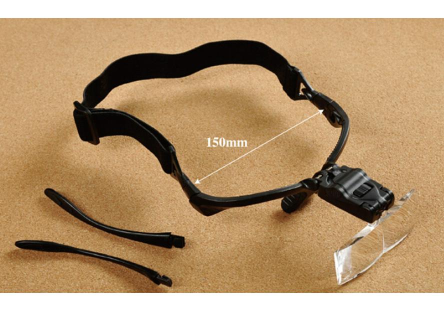 Elderly Reading Magnifier Glasses with LED Light - 5 Interchangeable Lenses for Jewelry & Antiques