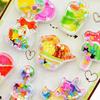 3D Cute Sequined Animal and Character Set of Perfect for Smartphone Water DIY Creative Gifts for Kids Set of Water-filled Puku-Puku Stickers,