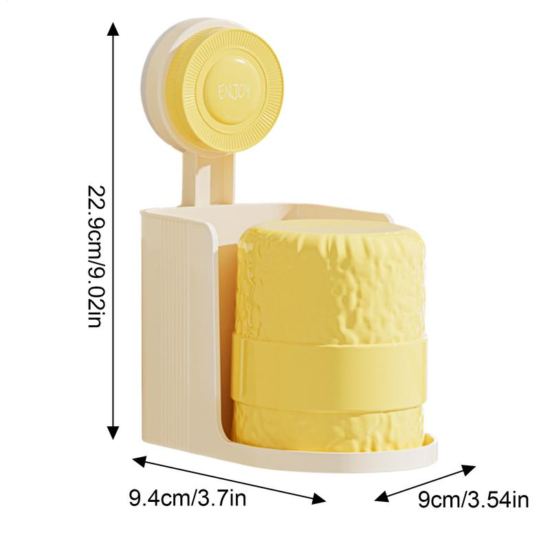 Toothbrush Holder Wall Mounted Cup Toothpaste Holder Space-Saving Electric Tooth Brushing Holder Toothbrush Storage For Home