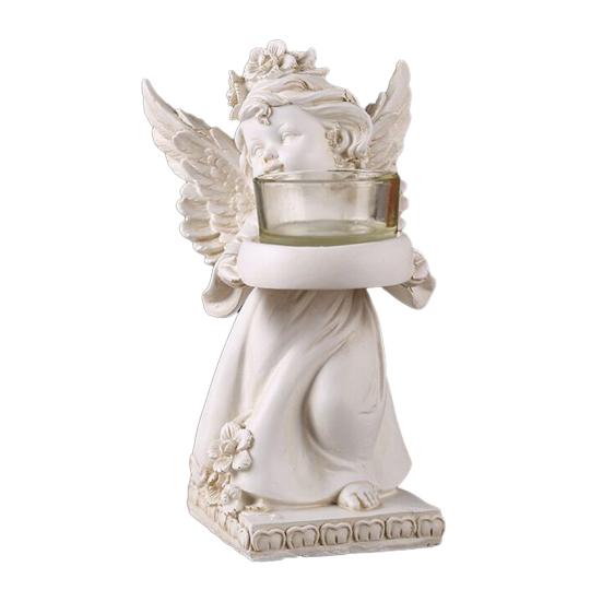 Little Angel Candle Holder Guardian Angel Resin Decorative Tea Left