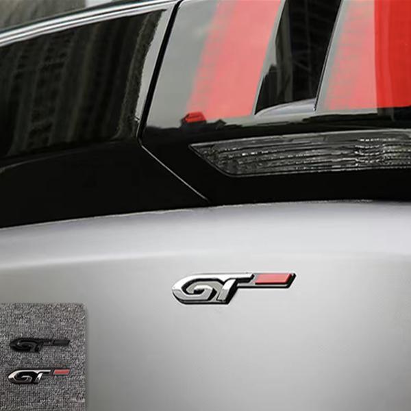 Car Styling GT 3D Metal Chrome Zinc Alloy Emblem Car Badge Body Fender Adhesive Emblem For Peugeot GT RCZ 308 508 3008 5008