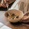 Rice Bowl Japanese Style Wind Kiln Ceramic Bowl Retro Tableware Bowl Household Small Bowl Eating Bowl Round Dessert Bowl