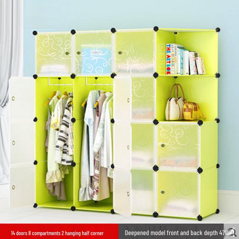 Children's Folding Resin Wardrobe: Assembled Plastic Storage Cabinet for the Living Room