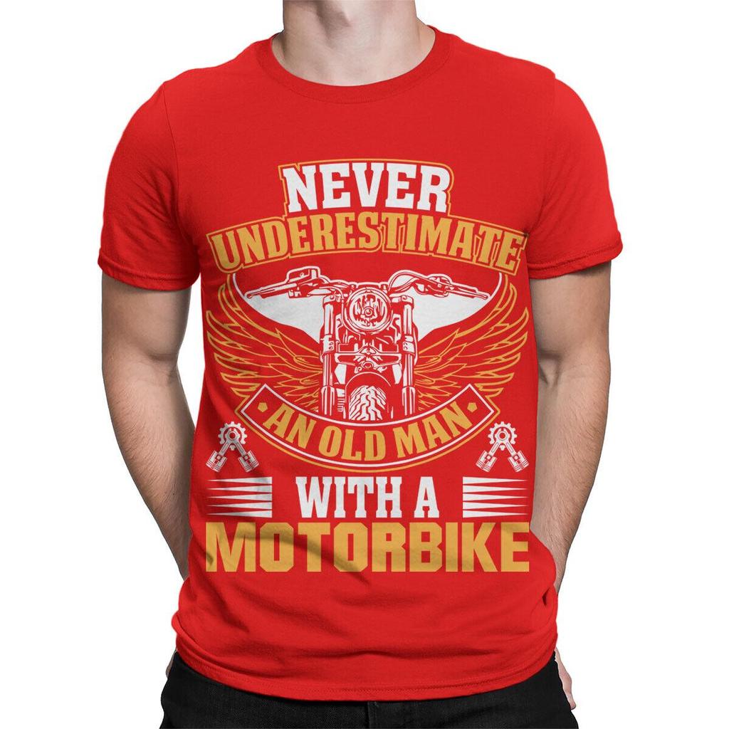 Never Underestimate An Old Unisex With A Motorbike Humorous Biker Tee For Unisex Perfect Gift For Motorbike Enthusiasts Fashionable