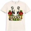 Glück 13 T-Shirt Hufeisen Rosen Würfel Vintage Glücksspiel Glück Grafik T-Shirt