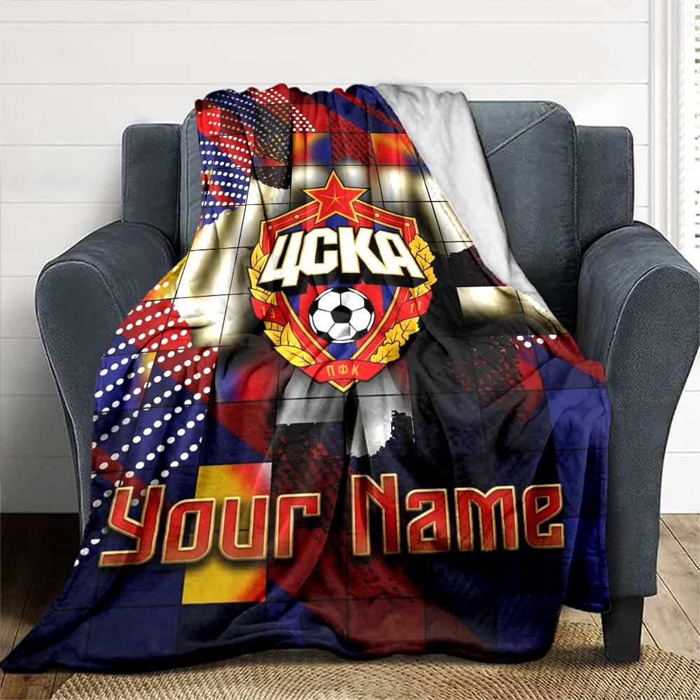 Name Custom PFC CSKA Moscow Print Flannel Blanket High Quality Warm Comfortable Cover for All Seasons Perfect for Gifts Home Decor