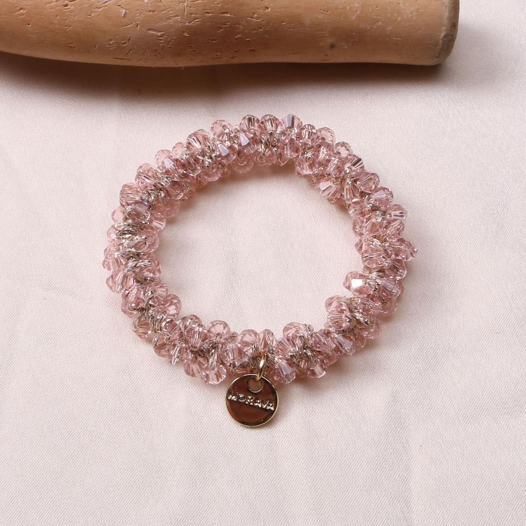 Le Nouvel Élastique à Cheveux de Luxe Léger Diamant d'Eau Écrasé Glacé Haut de Gamme Élastique à Cheveux Socialite et Bracelet Sont des Accessoires Capillaires à Double Usage