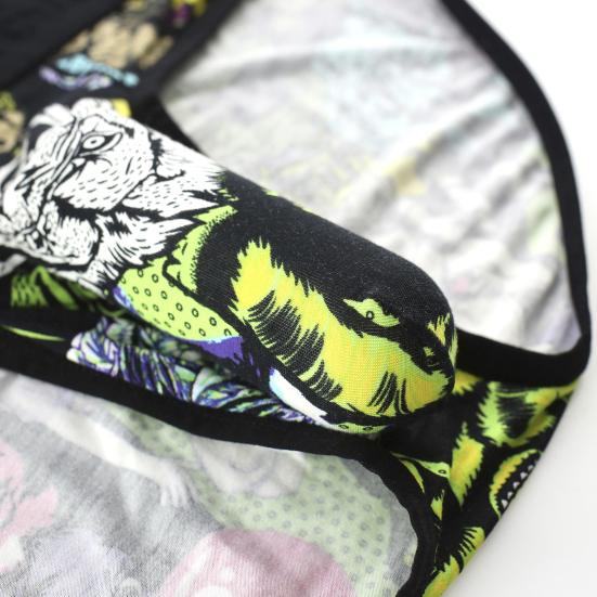 Thong Print Body Sculpting Cotton Blend Men Sexy U Convex Underwear for Rest Room