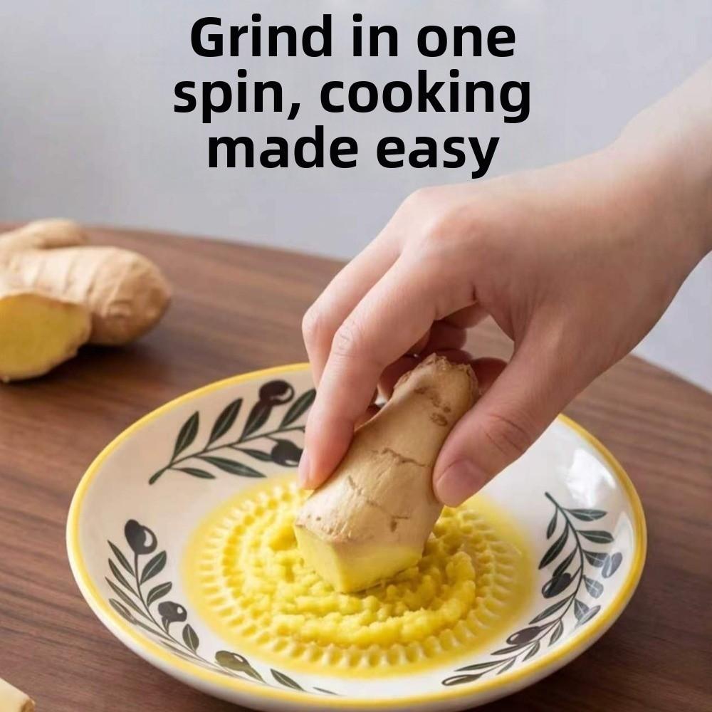 Non-Slip Garlic Grater Plate Efficient Seasoning Grater Plate Ginger Grating Dish Herb Stripper
