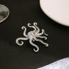 Luxury Baroque Pearl Octopus Brooch: Elegant Metal Marine-Inspired Accessory
