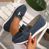 2025 Spring New Women's Buckle Low-top Casual Shoes Fashion Round-toed Vulcanized Shoes Comfortable Slip-on Women's Flat Shoes
