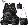 1/2/3/4/5PCS Trendy Shark Graphic Backpack Set | Perfect for School & Daily Adventures