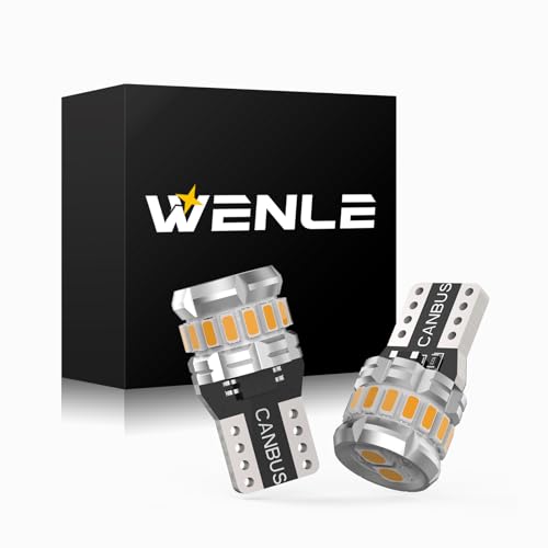

WENLE Super Bright T10 LED Side Blinker Amber License Lamp Position Tail Lamp Corner Lamp Turn Signal Lamp Room Lamp For DC12V Vehicles Omnidirec