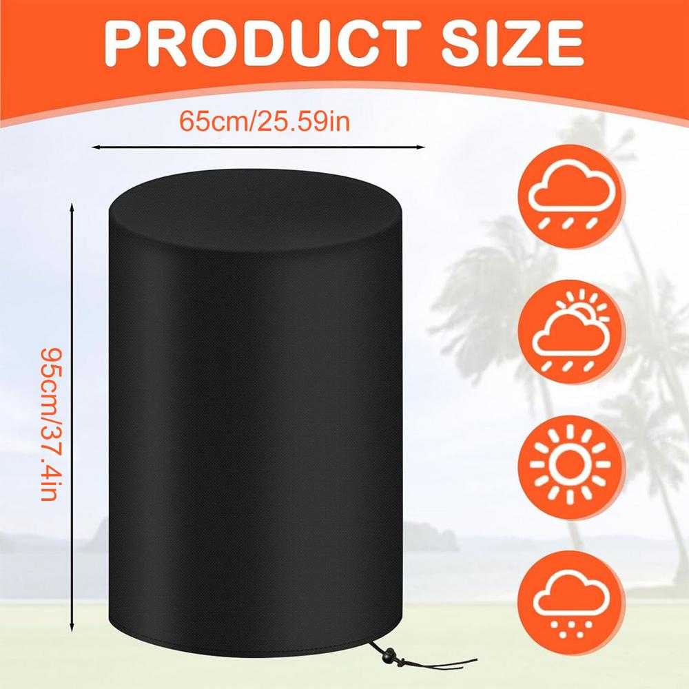 55-Gallon Barrel Cover Water Collection Tank Cover Waterproof Snow Buckets Screen All Weather Dustproof Protection For Patio