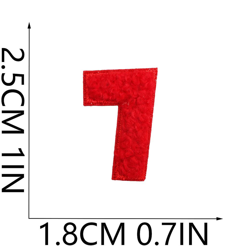 Towel Embroidery English Alphabet Embroidery Cloth Sticker Small Number Patch Sticker Bag Decoration Chenille Embroidery Label Ironing