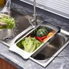 Stainless Steel Draining Rack Multifunctional Kitchen Sink Strainer Baskets Vegetable Fruit Bowl Storage Basket Household Tools
