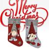 Claus Santa Christmas Stocking Holiday Decoration Candy Gift Bag Material Fabric