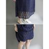 New  Summer Loose Long Dress Vintage Floral Lace Casual Basic Dress for Women Plus Size