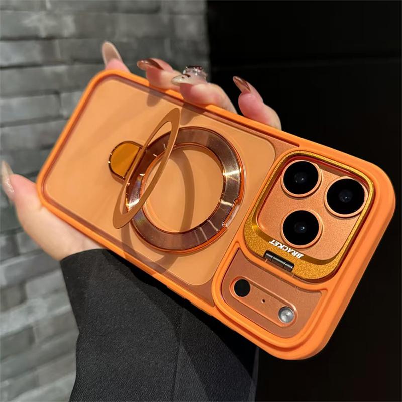 For Lens Stand Phone Cases For For Iphone 17 16 1 14 13 12 11 Pro Max Plus Air Case Magnetic Ring Holder Shockproof Cover