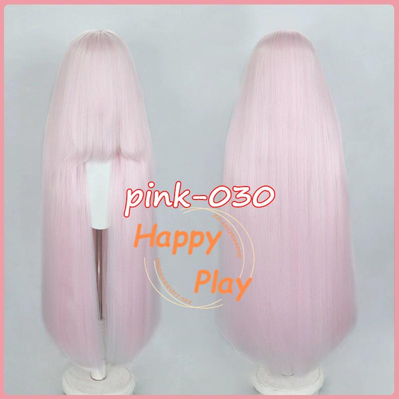 Vooraf Gekruld Synthetisch 500g+ 100cm Anime Cosplay Pruik Roze Serie Universeel Dik Volumineus Basis Pruik Vrouwen Hittebestendig Haar white