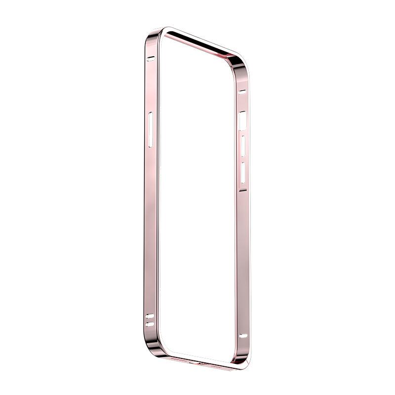 Natuurlijke Titanium Bumper Case Voor iPhone 17 Air 16 15 Pro Max 14 Plus 13 12 13Pro 14Pro 14Plus 15Pro Metalen Telefoon Accessoires For iPhone 15 Plus roze