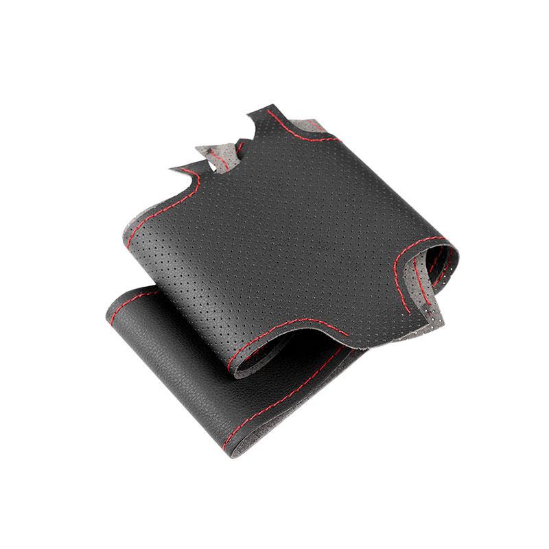 Hand-sewing Perforated Microfiber Leather Car Interior Steering Wheel Cover For Peugeot 308 2014 2015 2016 2017 2018