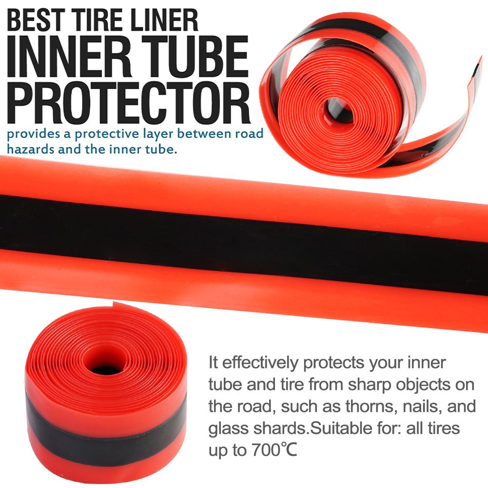 2pcs MTB Bicycle Inner Tube Anti Puncture Lining Belt Red Color Bike Tire Protector Proof 700C Road Bike Belt Tube Protector Tap