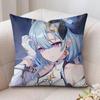 Anime Game Honkai Impact Cushion Cover Silky Short Plush Invisible Zipper Dustproof Sofa Pillow Case For Home Decor
