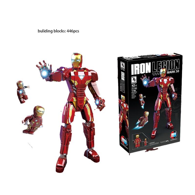 

Высококачественные строительные блоки из АБС-пластика для мальчиков, совместимые с Lego, модель Железного человека, Воителя, 400-800 деталей Iron Man