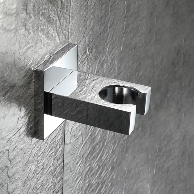 Chrome Handheld Shower Head Bracket Square ABS Shower Arms with Plated Surface for Hotel Bathroom
