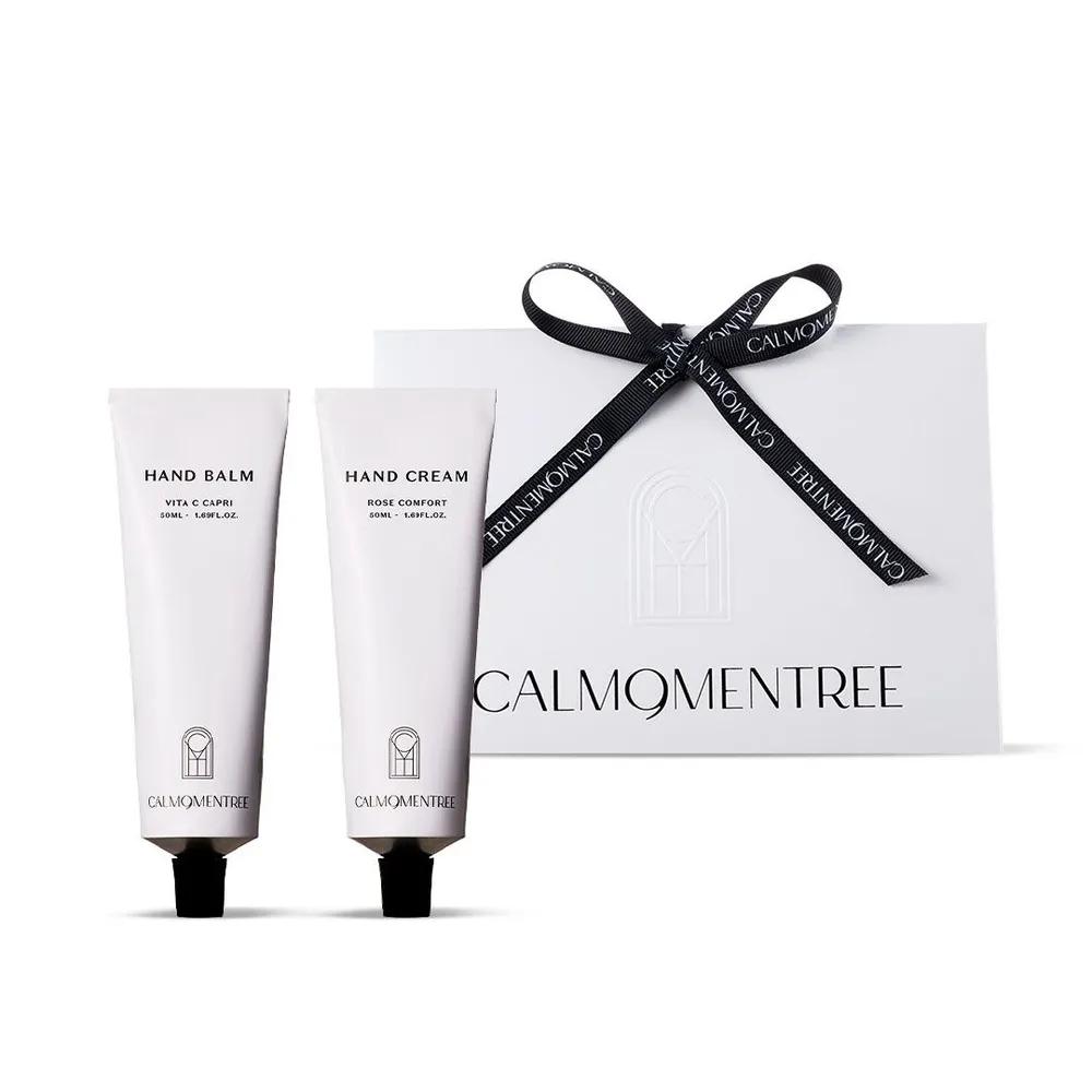 CALMOMENTREE Natural Aroma Hand Cream Rose Comfort & Vita C Capri Set (50ml x 2)