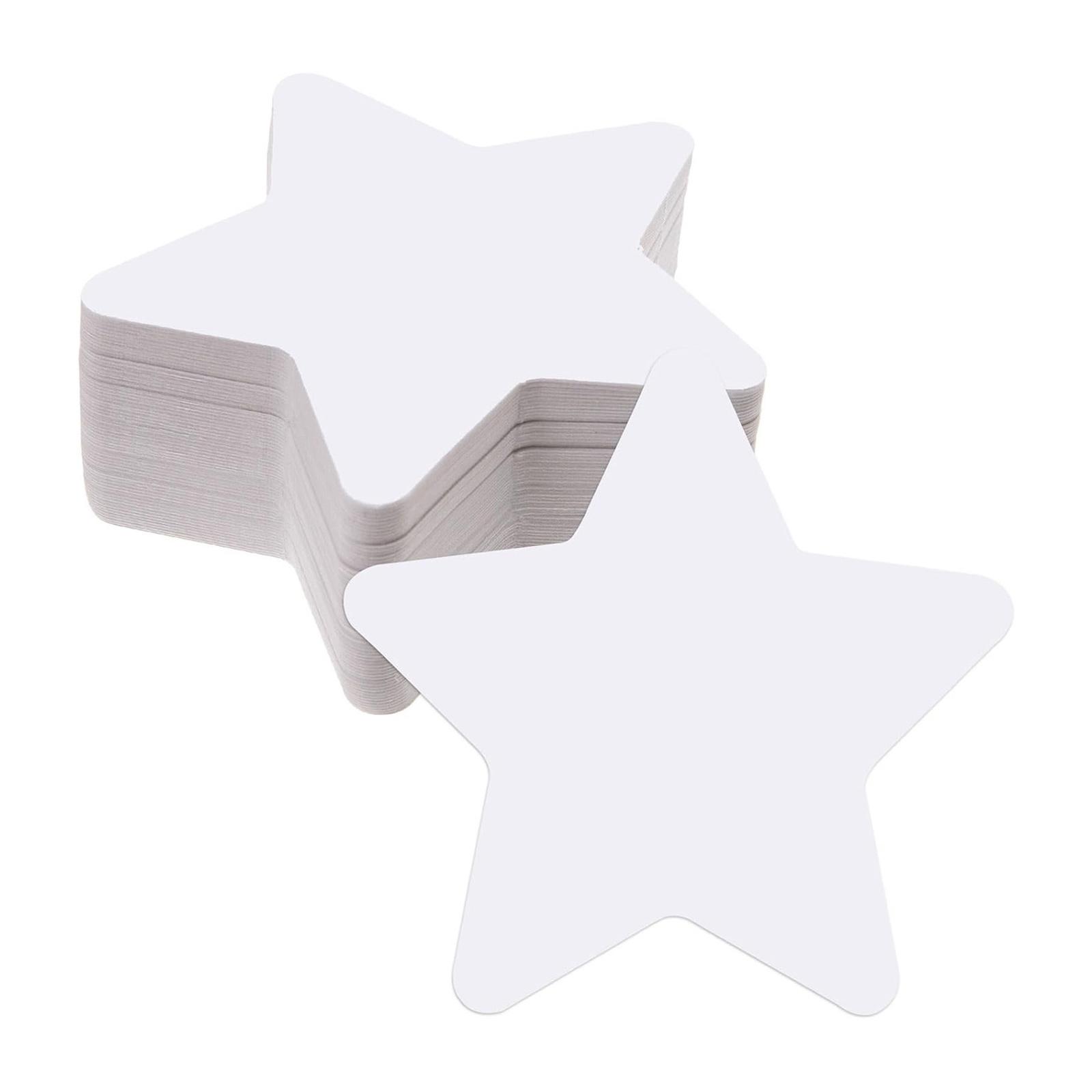 

100Pcs White Star Cutouts Paper 3.5Inch Five Pointed Star Cutouts for Wedding Christmas Classroom Bulletin Board Wall