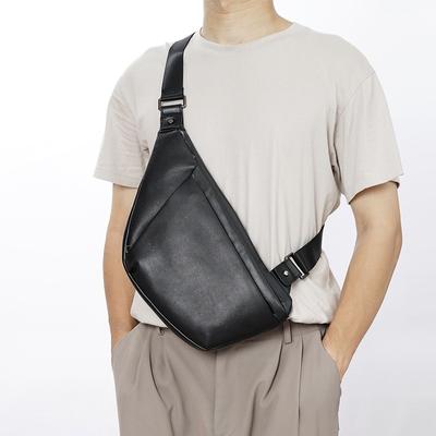 Borsa da Petto da Uomo in Vera Pelle Multifunzionale Sport Ciclismo Borsa a Tracolla Grande Capacità Borsa da Uomo