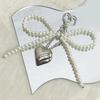 Pearl Decoration For Bags airpods Phones Strap Lanyard Delicate Beaded Key Chain Bow Shaped Keyring Heart Keychain Ornament