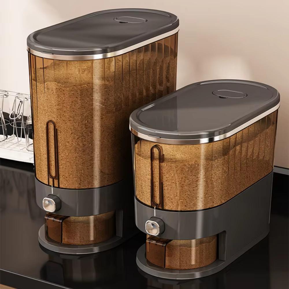 Visible Design Press Metering Rice Bucket Anti-Insect Flour Storage Bucket  Rice Storage
